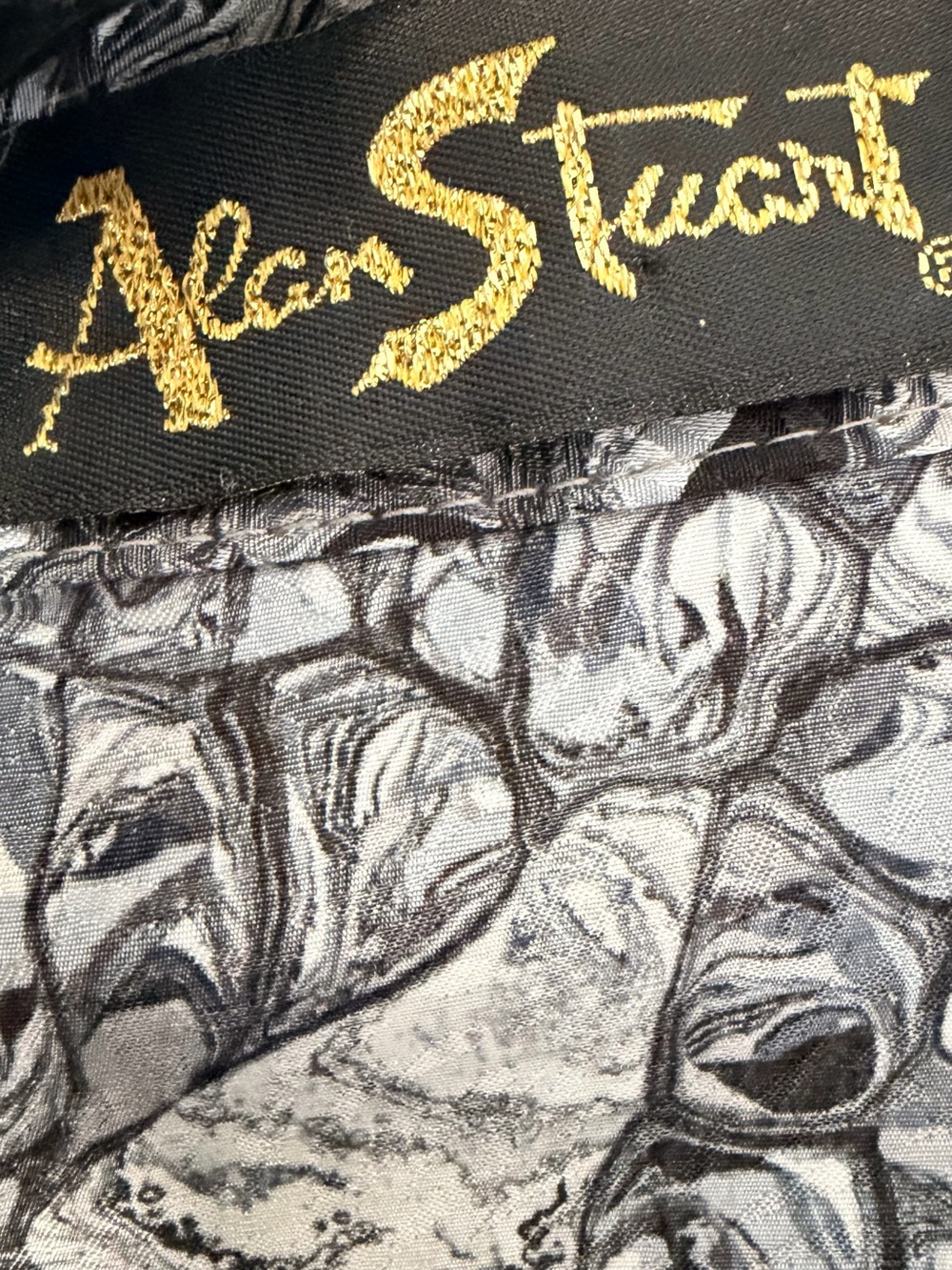 Alan Stuart Black & White Abstract Short Sleeve Half Button-Front Shirt size XL - Picture 3 of 10